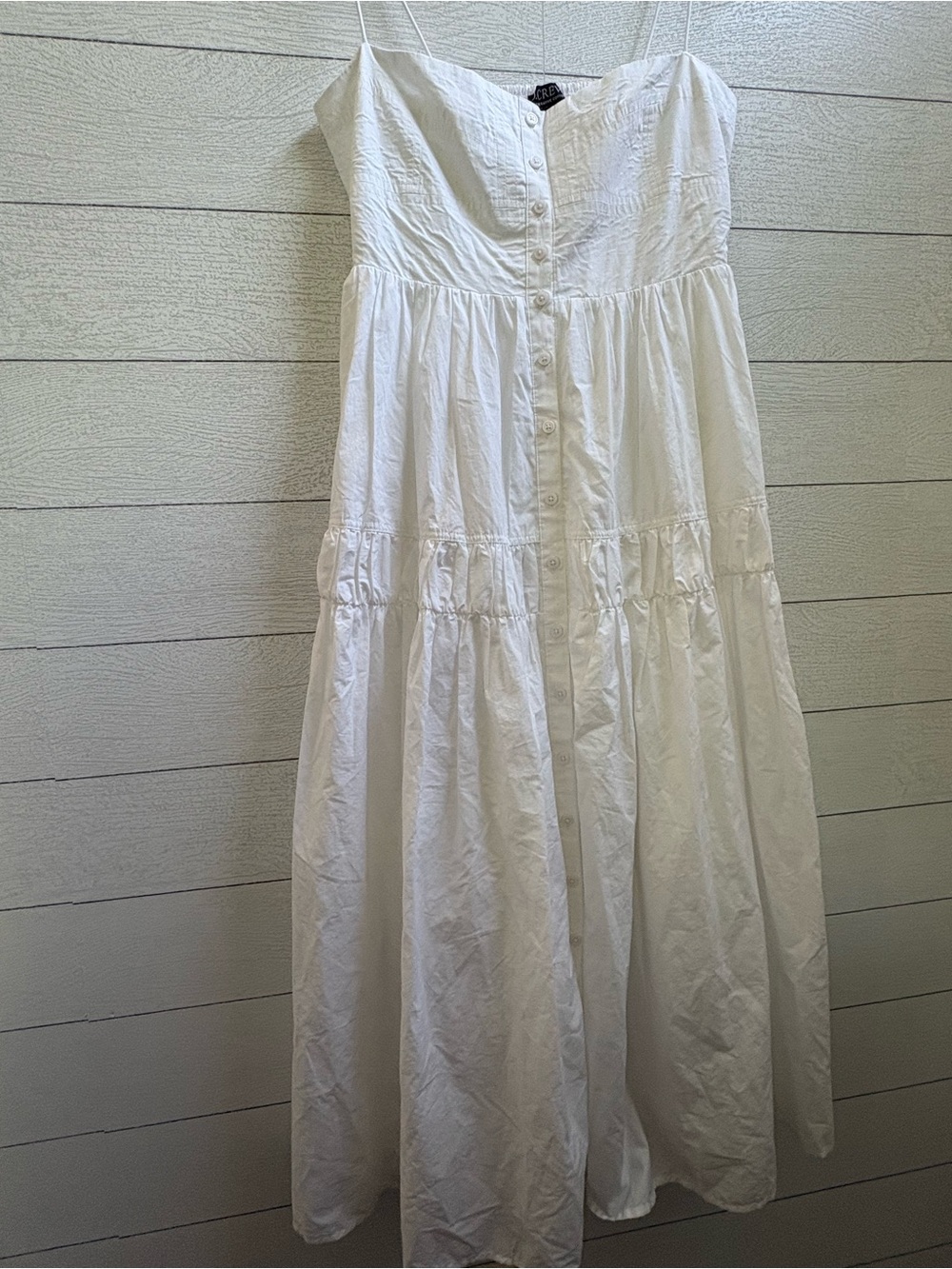 J.Crew White Cotton Poplin Midi Dress Size 12 A-Line Button Front Coastal Chic - Picture 9 of 16